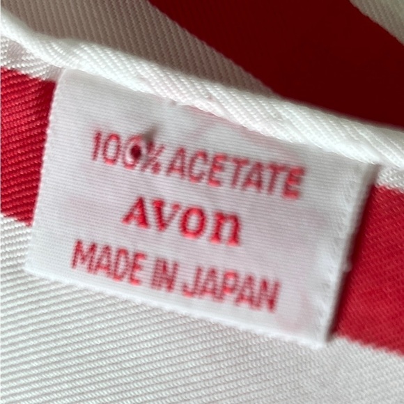 AVON Vintage Acetate Twill Oblong Scarf Made Japan Lipstick Colours Neck Scarf - Picture 5 of 11